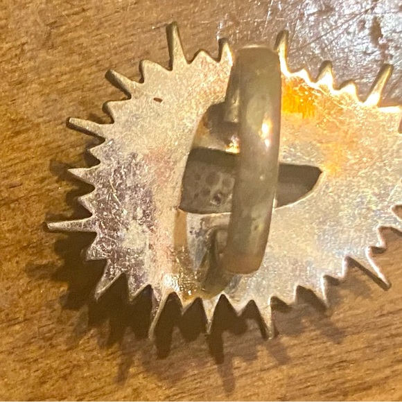 Leopard Skin Jasper & Sterling Silver Handcrafted Ring Size 8 - Picture 4 of 4